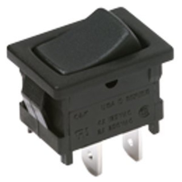 C&K Components Rocker Switch, Dpdt, On-Off-On, Latched, 4A, 30Vdc, Quick Connect Terminal, Rocker Actuator, Panel D203J12S205QA